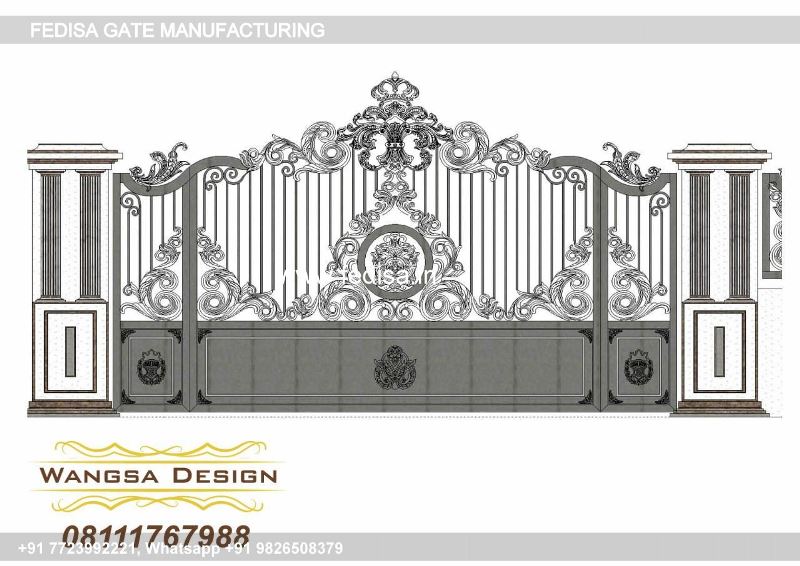Iron Gate Design Safety Grill Gate Design For Main Door Mid Century Modern Fences And Gates Main Gate Ventilation Design