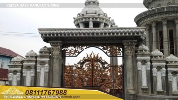 Iron Gate Design Sliding Gate Design Granite Stone Gate Pillar Low Budget Gate Design