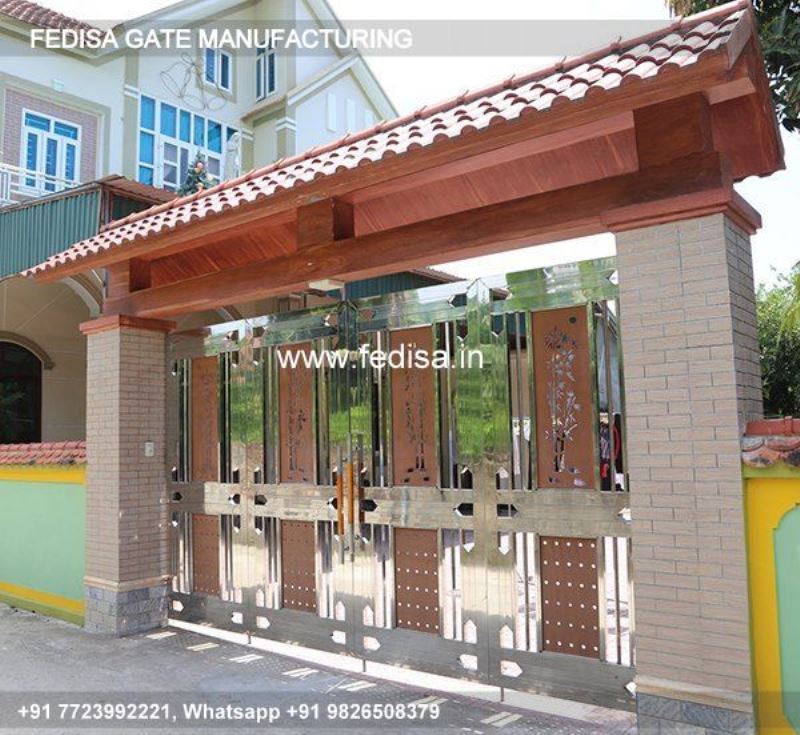 Iron Gate Design Sliding Gate Design Main Gate Design 2021 Wooden Square Pipe Main Gate Design