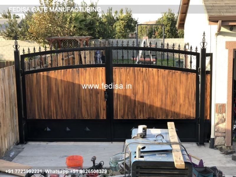 Iron Gate Design Front Gate Designs For Houses Sitout Gate Design Gray Color Gate Design