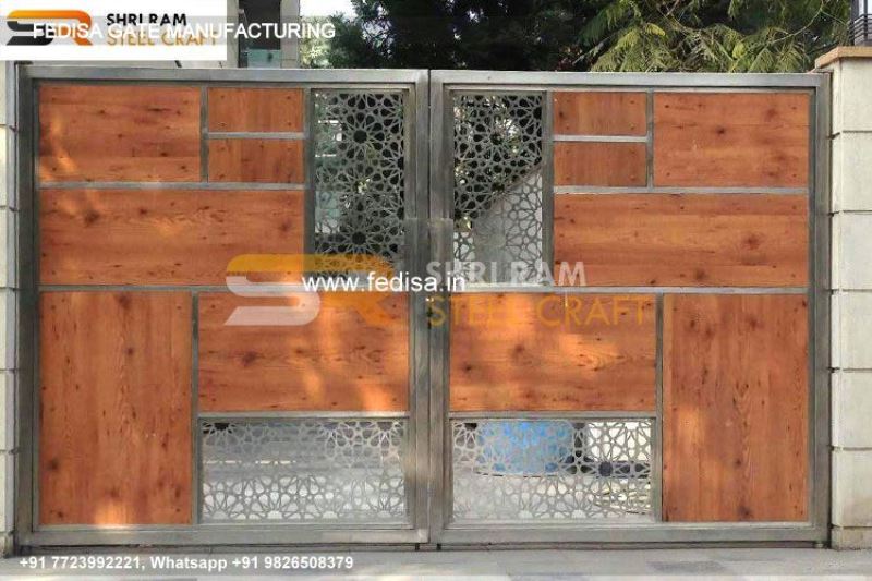 Main Gate Design Main Gate Design 3660 Gray Gate Color Sliding Gate With Wicket Gate
