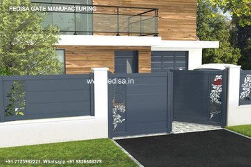 Iron Gate Design Sliding Gate Design Fancy Steel Gate Gate Pillar Granite Design