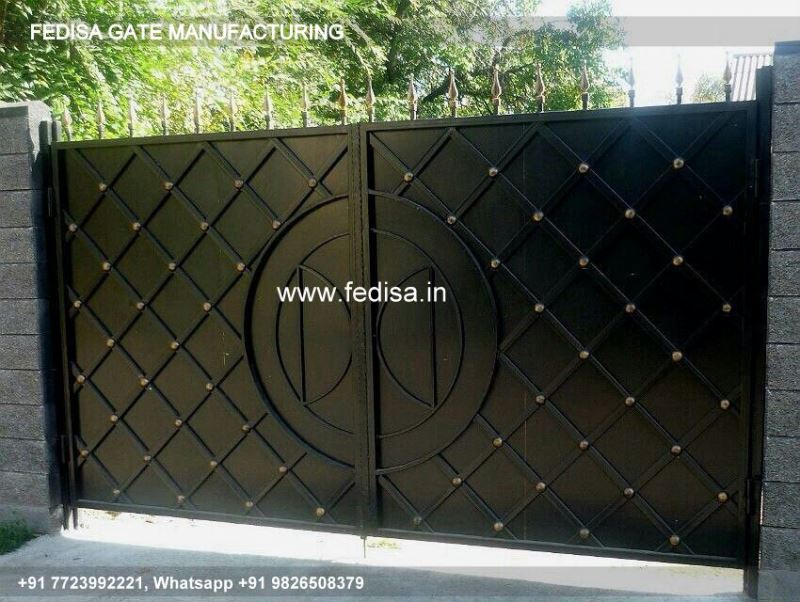Iron Gate Design Sliding Gate Design Gate Gray Color Entrance Gate Pillar Design