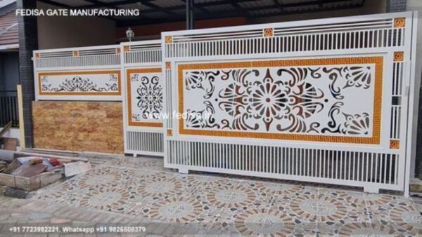 Main Gate Design House Gate Design Modern Metal And Wood Fence Corner Lot Gate Design