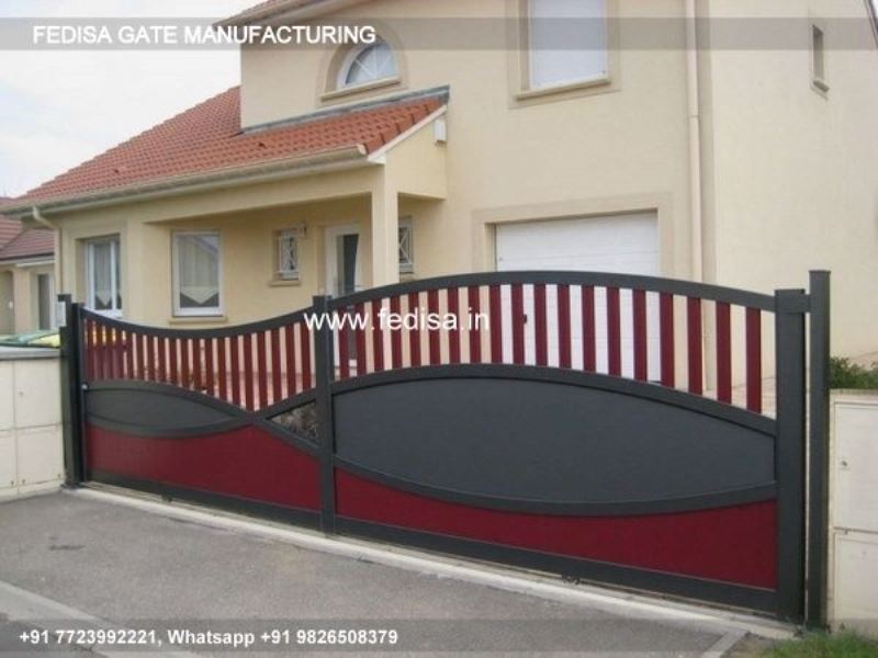 Iron Gate Design Sliding Gate Design Compound Wall With Grill Design Main Gate Ki Diwar Ka Design