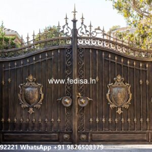 Home Main Gate Design, Steel Loha Mix Gate Wonderful Main Gate Design Ideas