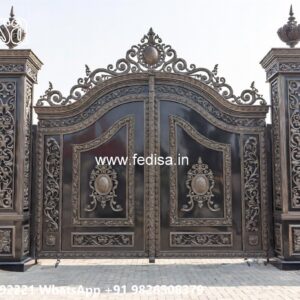 Box Bar Gate Design, Wrought Iron Fence Designs Front Gate Designs For Houses | Entrance Gates Design