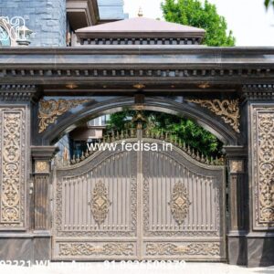 Railing Gate Design, Gate Design With Wall Front Gate Designs For Houses | Entrance Gates Design