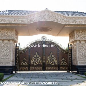 Iron Fence Designs, Steel Framed Gates Front Gate Designs For Houses | Entrance Gates Design