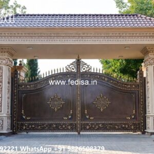 Mild Steel Gate, Wood And Iron Fence Designs Front Gate Designs For Houses | Entrance Gates Design