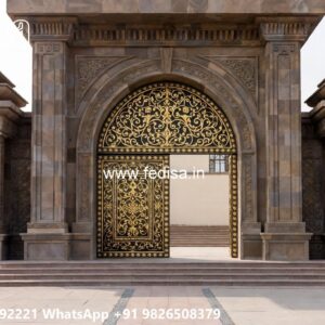 Compound Wall Grill Design, Gate With Wood Design Front Gate Designs For Houses | Entrance Gates Design