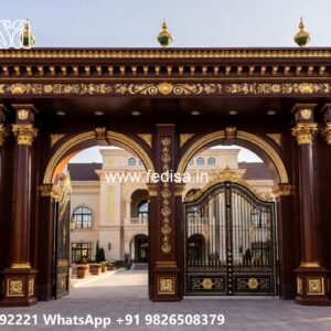 Gate Roof Design, Boundary Wall Iron Grill Design Front Gate Designs For Houses | Entrance Gates Design