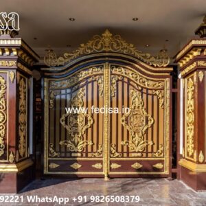 Gate Post Design, Steel Framed Wooden Gates Front Gate Designs For Houses | Entrance Gates Design