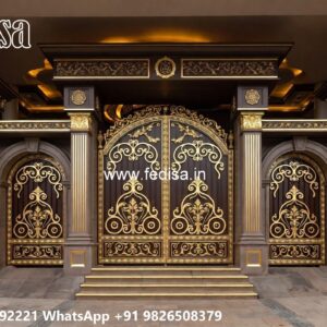 Main Gate Wall Design For Home, Mandir Steel Gate Design Ms Gate Fabrication | Entrance Gates Design