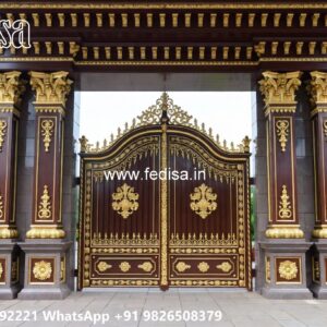 Ghar Ka Gate Ka Design, Curved Sliding Gate Design Ms Gate Fabrication | Entrance Gates Design