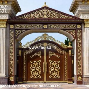 Gate Roof Design, Collapsible Gate Colour Ms Gate Fabrication | Entrance Gates Design