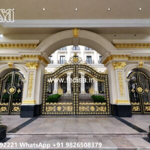 Gate Roof Design, Main Gate With Mini Gate Ms Gate Fabrication | Entrance Gates Design