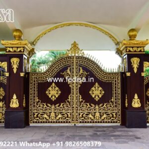 Compound Grill Design, Simple Boundary Wall Design With Gate Ms Gate Fabrication | Entrance Gates Design