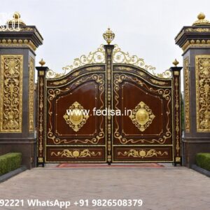 Main Gate Wall Design For Home, Iron Gate Design Double Door Ms Gate Fabrication | Entrance Gates Design