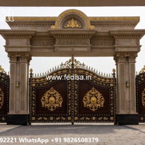 Simple Grill Gate Design, Steel Wood Gate Design Ms Gate Fabrication | Entrance Gates Design