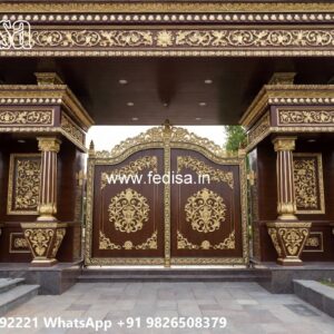 Gate Roof Design, Iron Pipe Gate Design For House Ms Gate Fabrication | Entrance Gates Design