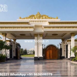 Simple Grill Gate Design, Gate With Wood Design Ms Gate Fabrication | Entrance Gates Design