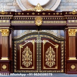 Wooden Gate Design For Home, Boundary Wall Gate Ms Gate Fabrication | Entrance Gates Design
