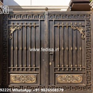 Wooden Gate Design For Home, Long Gate Design Ms Gate Fabrication | Entrance Gates Design