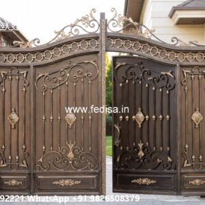 Main Entrance Gate Design, Curved Gate Design Ms Gate Fabrication | Entrance Gates Design