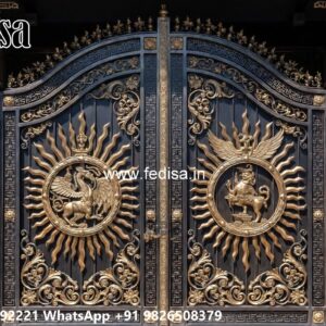 Iron Main Gate Design 2084, Steel Gate Colour Ms Gate Fabrication | Entrance Gates Design