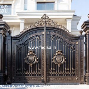 Grill Gate Colour, Modern Wooden Gate Design Ms Gate Fabrication | Entrance Gates Design