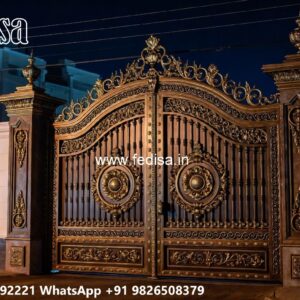 Wooden Gate Design For Home, Main Gate Design 10 Feet Ms Gate Fabrication | Entrance Gates Design