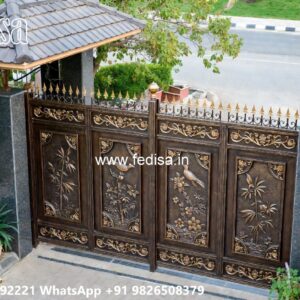 Grill Gate Colour, Compound Wall Door Design Ms Gate Fabrication | Entrance Gates Design