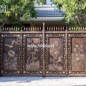 Main Entrance Gate Design, Gate Grey Colour Ms Gate Fabrication | Entrance Gates Design