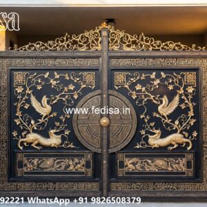 Wooden Gate Design For Home, Main Gate With Small Door Ms Gate Fabrication | Entrance Gates Design