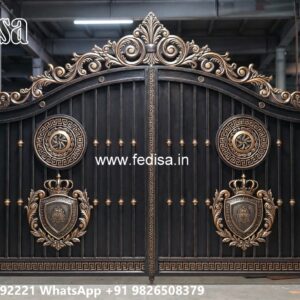 Iron Grill Gate, Wooden Gate Design Ms Gate Fabrication | Entrance Gates Design