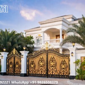 Laser Cut Gate Design, Simple Boundary Wall Design With Gate Swing Gates And Sliding Gates