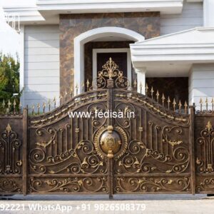 Parking Gate Design, Gate Design With Boundary Wall Swing Gates And Sliding Gates