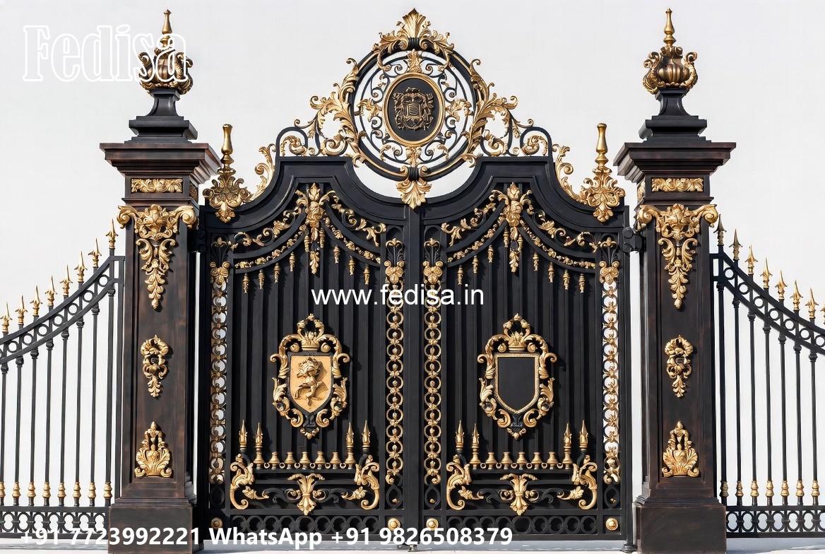 Steel Gate Design Double Door, Wall Compound Grill Design Swing Gates And Sliding Gates