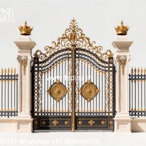 Contemporary Gate Design, 9 Feet Main Gate Design Swing Gates And Sliding Gates