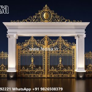 Steel Gate Design Double Door, Gate With Wall Design Swing Gates And Sliding Gates