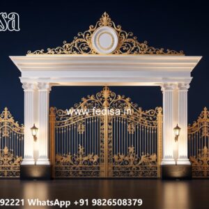 House Boundary Wall Main Gate Design, Mid Century Modern Fences And Gates Swing Gates And Sliding Gates