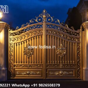 Steel Gate Design Double Door, Front Iron Grill Design Swing Gates And Sliding Gates