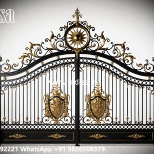 Steel Gate Design Double Door, Front Gate Upper Design Swing Gates And Sliding Gates