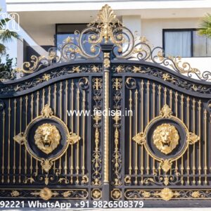 Front Door Grill Gate, Iron Railing Design For Boundary Wall Swing Gates And Sliding Gates