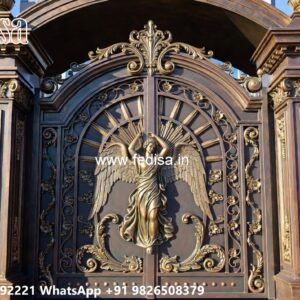 Modern House Gate Design, Brick And Wrought Iron Fence Designs Swing Gates And Sliding Gates
