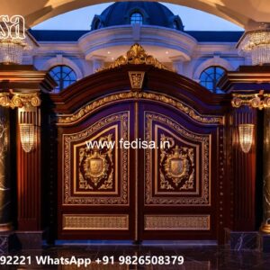 Gate Grill Ka Design, Curved Gate Design Residential Gate-wpc Wood Gate