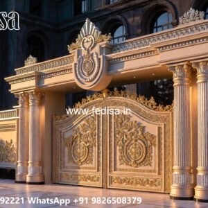 Gate Grill Ka Design, Main Gate Steel Gate Design Residential Gate-wpc Wood Gate