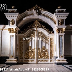 Latest Main Gate Design, Boundary Wall Sliding Gate Design Residential Gate-wpc Wood Gate