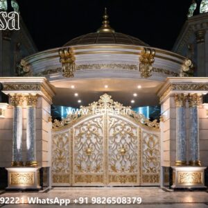 53 Fold Gate Design, Grill Gate Design For Balcony Residential Gate-wpc Wood Gate